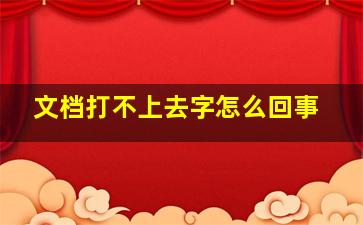 文档打不上去字怎么回事