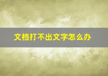 文档打不出文字怎么办