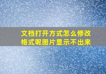 文档打开方式怎么修改格式呢图片显示不出来