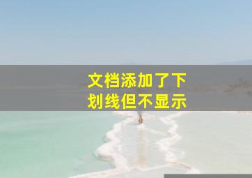 文档添加了下划线但不显示