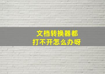 文档转换器都打不开怎么办呀