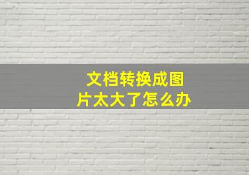 文档转换成图片太大了怎么办