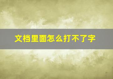 文档里面怎么打不了字