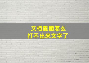 文档里面怎么打不出来文字了