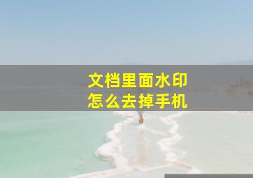 文档里面水印怎么去掉手机