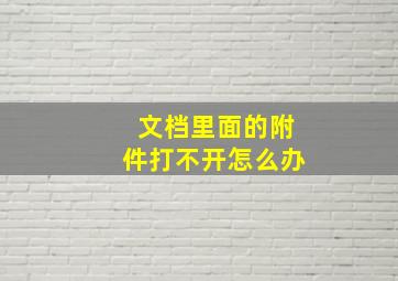 文档里面的附件打不开怎么办