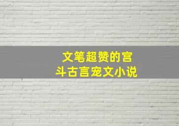 文笔超赞的宫斗古言宠文小说