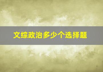 文综政治多少个选择题