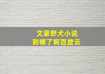 文豪野犬小说到哪了啊百度云