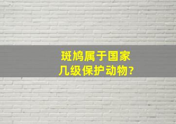 斑鸠属于国家几级保护动物?