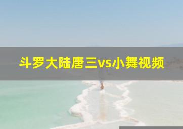 斗罗大陆唐三vs小舞视频