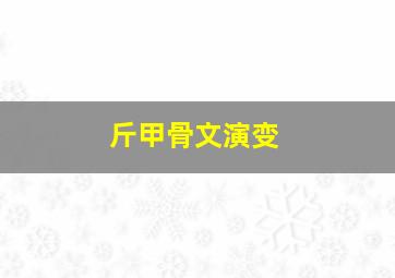 斤甲骨文演变