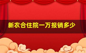 新农合住院一万报销多少