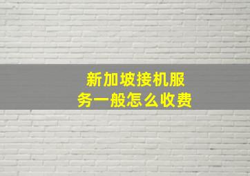 新加坡接机服务一般怎么收费