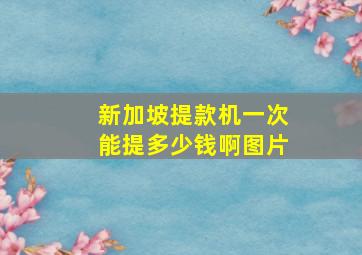 新加坡提款机一次能提多少钱啊图片