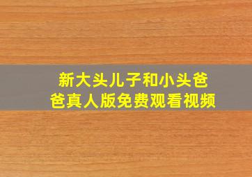 新大头儿子和小头爸爸真人版免费观看视频