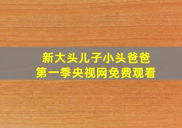 新大头儿子小头爸爸第一季央视网免费观看