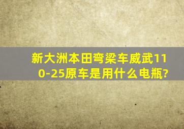 新大洲本田弯梁车威武110-25原车是用什么电瓶?