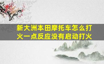 新大洲本田摩托车怎么打火一点反应没有启动打火