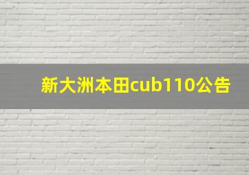 新大洲本田cub110公告