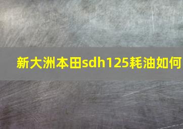 新大洲本田sdh125耗油如何