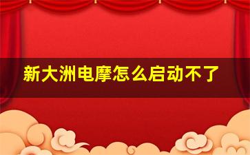 新大洲电摩怎么启动不了