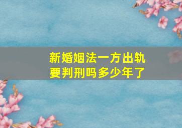 新婚姻法一方出轨要判刑吗多少年了