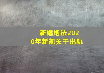 新婚姻法2020年新规关于出轨