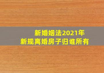 新婚姻法2021年新规离婚房子归谁所有