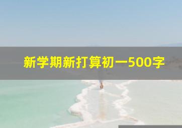 新学期新打算初一500字