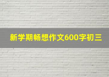 新学期畅想作文600字初三