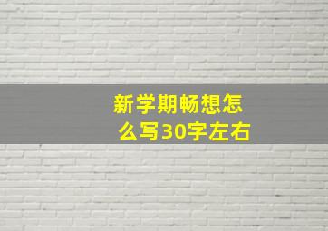 新学期畅想怎么写30字左右