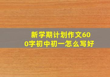 新学期计划作文600字初中初一怎么写好