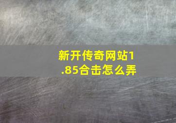 新开传奇网站1.85合击怎么弄