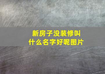 新房子没装修叫什么名字好呢图片