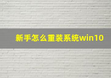 新手怎么重装系统win10