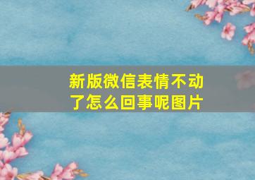 新版微信表情不动了怎么回事呢图片