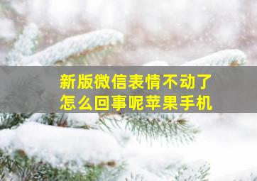 新版微信表情不动了怎么回事呢苹果手机