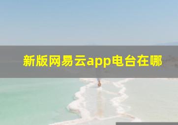 新版网易云app电台在哪