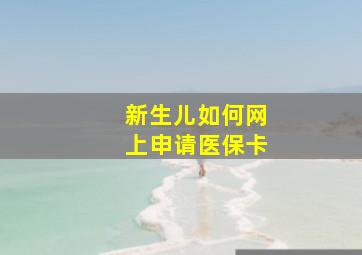 新生儿如何网上申请医保卡