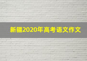 新疆2020年高考语文作文