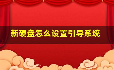 新硬盘怎么设置引导系统