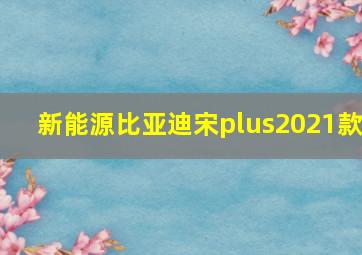 新能源比亚迪宋plus2021款