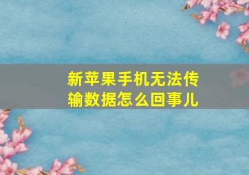 新苹果手机无法传输数据怎么回事儿