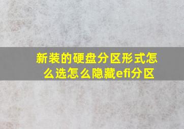 新装的硬盘分区形式怎么选怎么隐藏efi分区