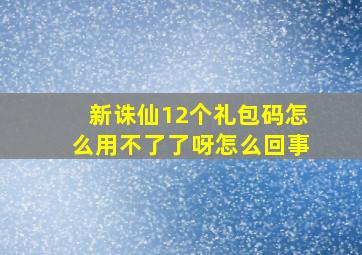 新诛仙12个礼包码怎么用不了了呀怎么回事