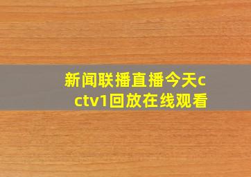 新闻联播直播今天cctv1回放在线观看