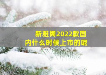 新雅阁2022款国内什么时候上市的呢