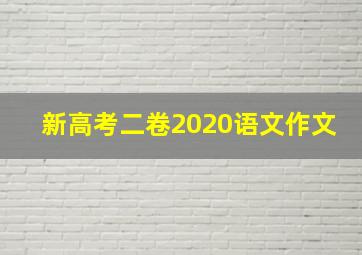 新高考二卷2020语文作文