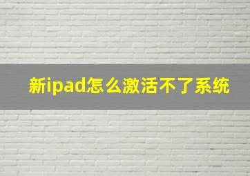 新ipad怎么激活不了系统